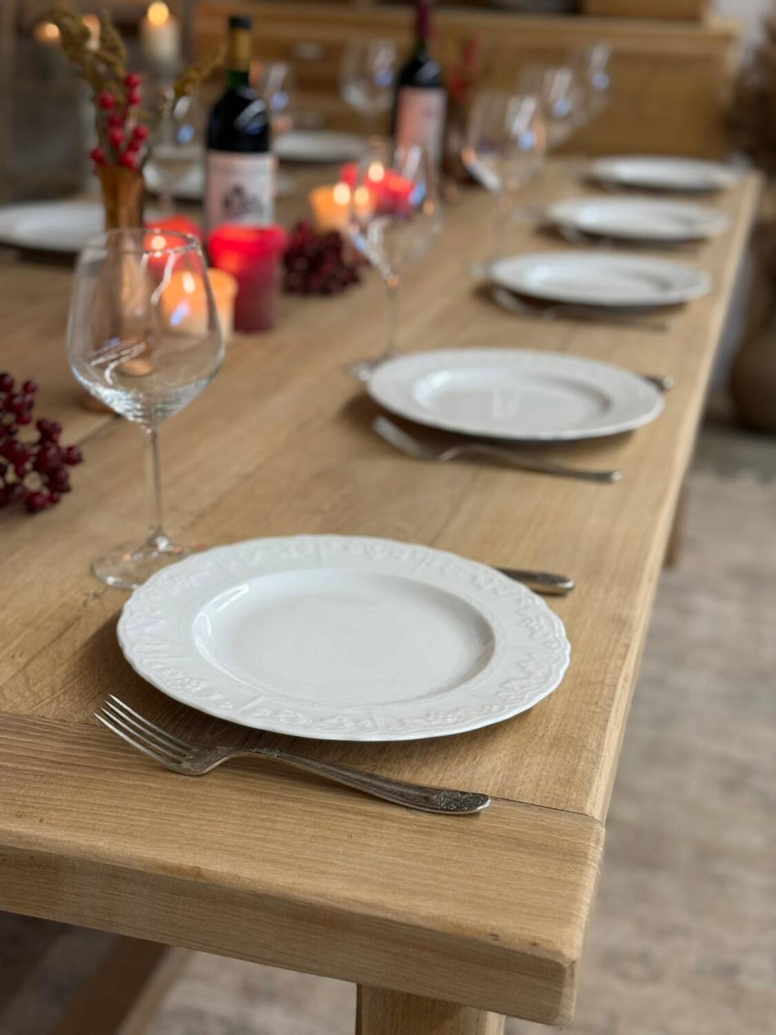 large solid oak farmhouse table