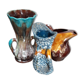 Lot de 3 vases et céramiques 1950/70