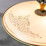 Lampadario a sospensione circolare vetro ottone anni ’50 vintage