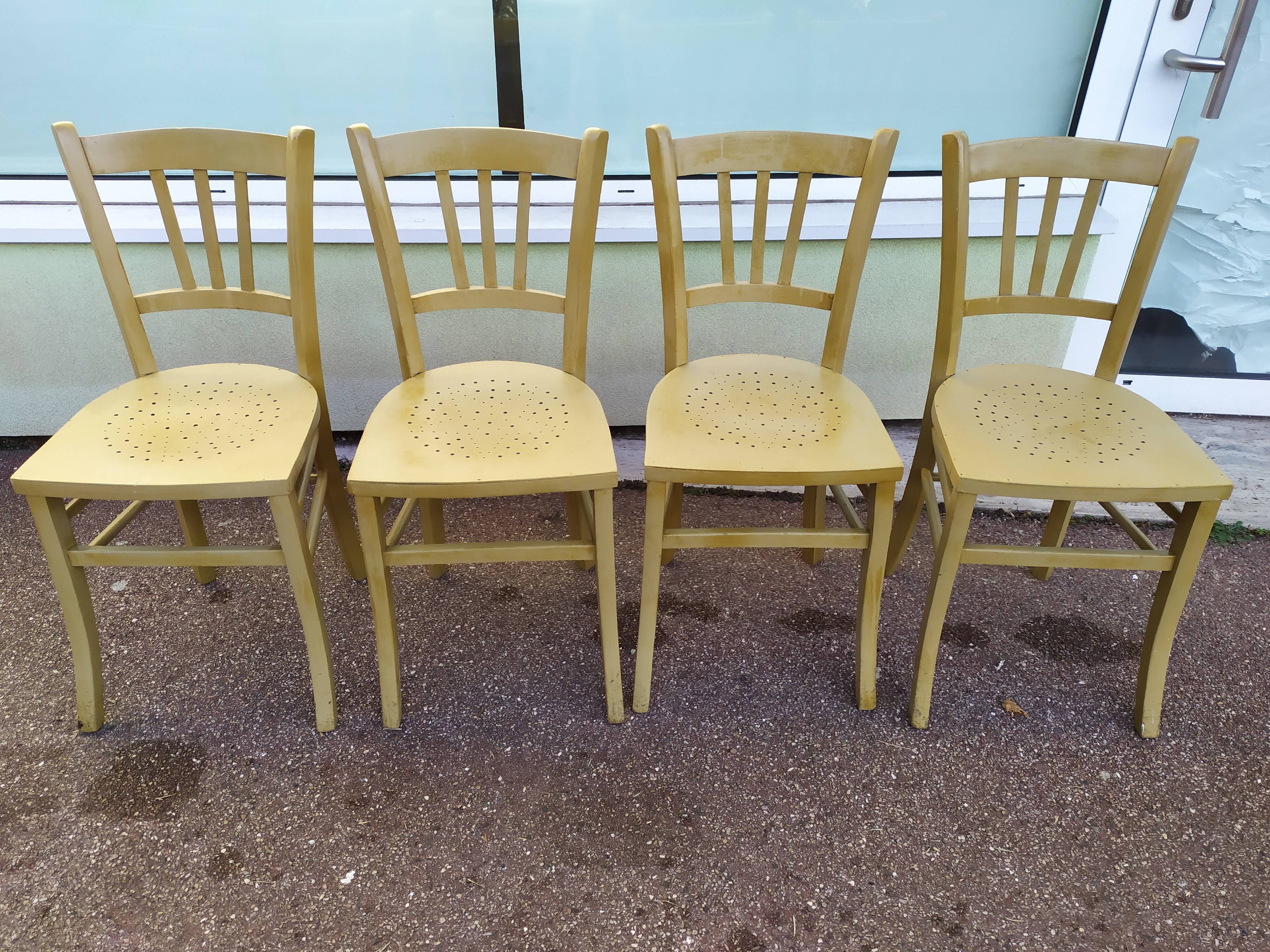 Lot de 4 chaise de bistrot Luterma - repeintes
