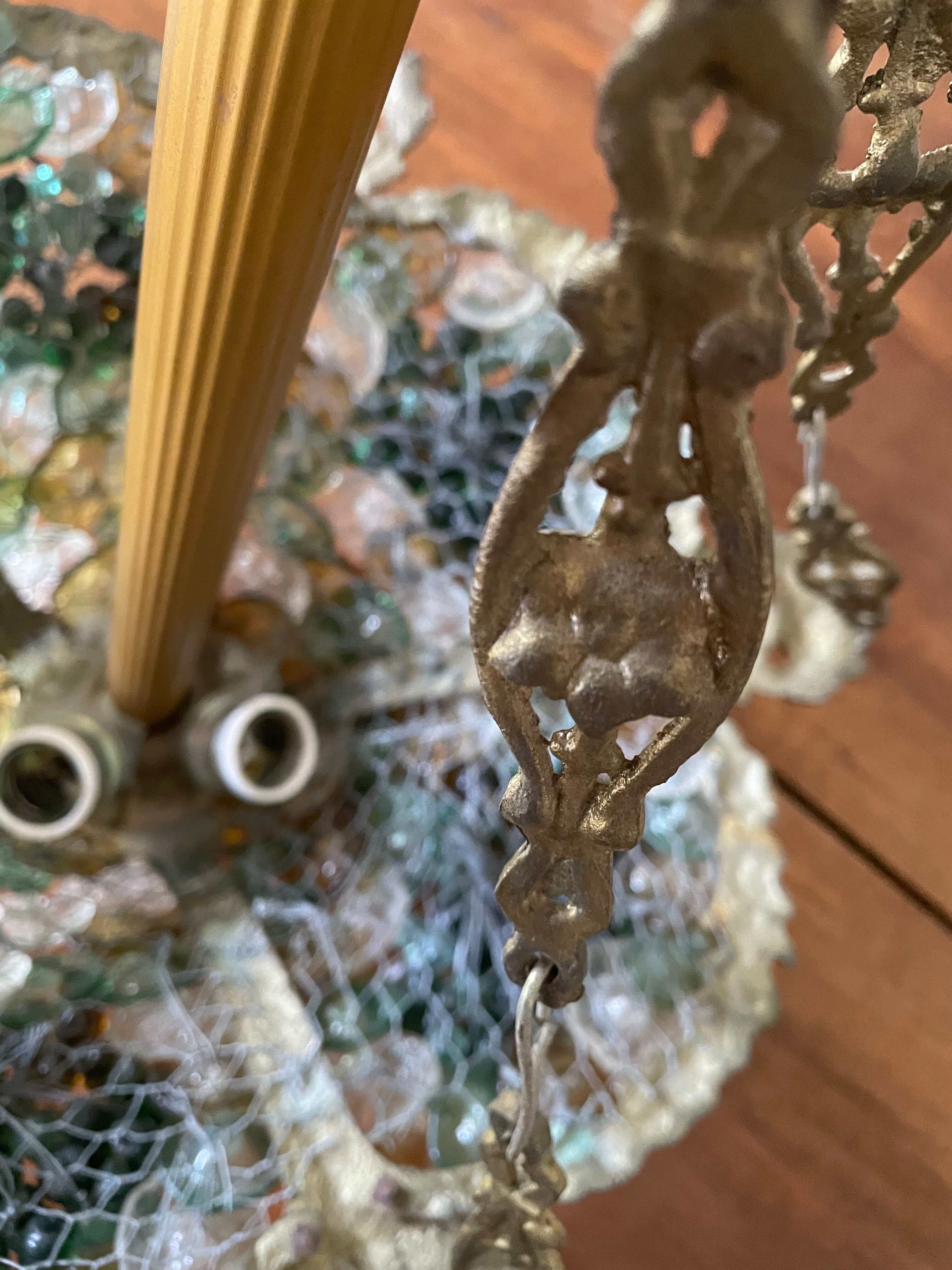 Lustre corbeille grappes de raisin Murano