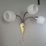 Wall light triple brass vintage