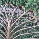 2-seat peacock rattan headboard