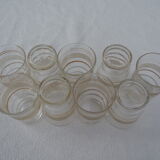 9 wine glasses, gold edging and granite – 1960s-1970s
