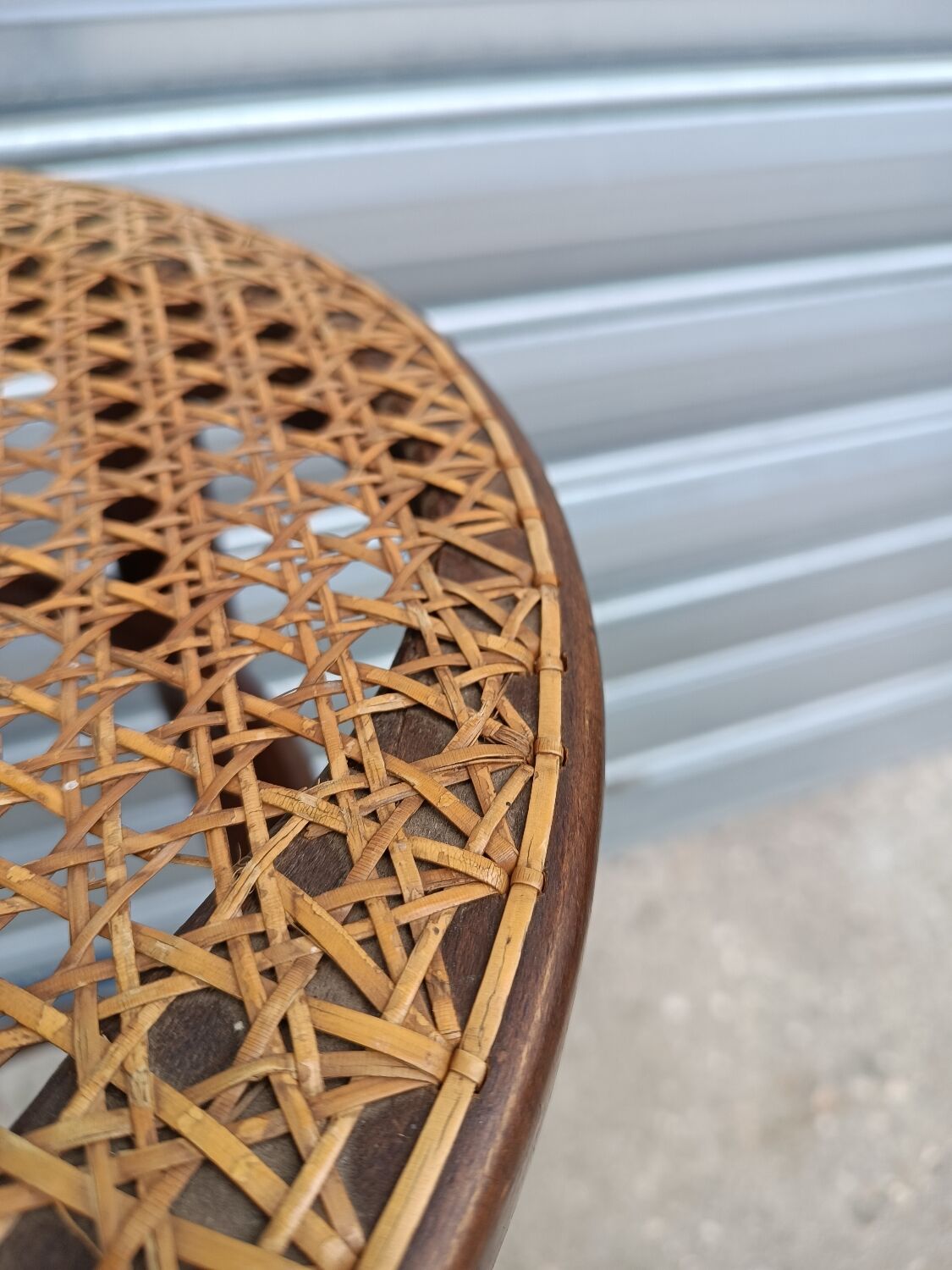 Wooden bistro stool and Baumann canning