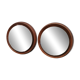 Pair of Italian Space Age Illuminated Round Mirrors, 1970s