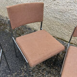 Set of 4 chromed metal chairs