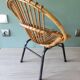 Chair armchair shell child steel rattan bamboo vintage