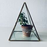 Brass and glass pyramid