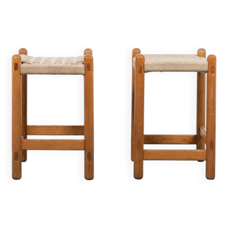 Pair of Italian Mid-Century Modern architectural stools, 1960’s