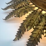 Large wall sconce "Sol" in gilded wrought iron – Spain, 1950s