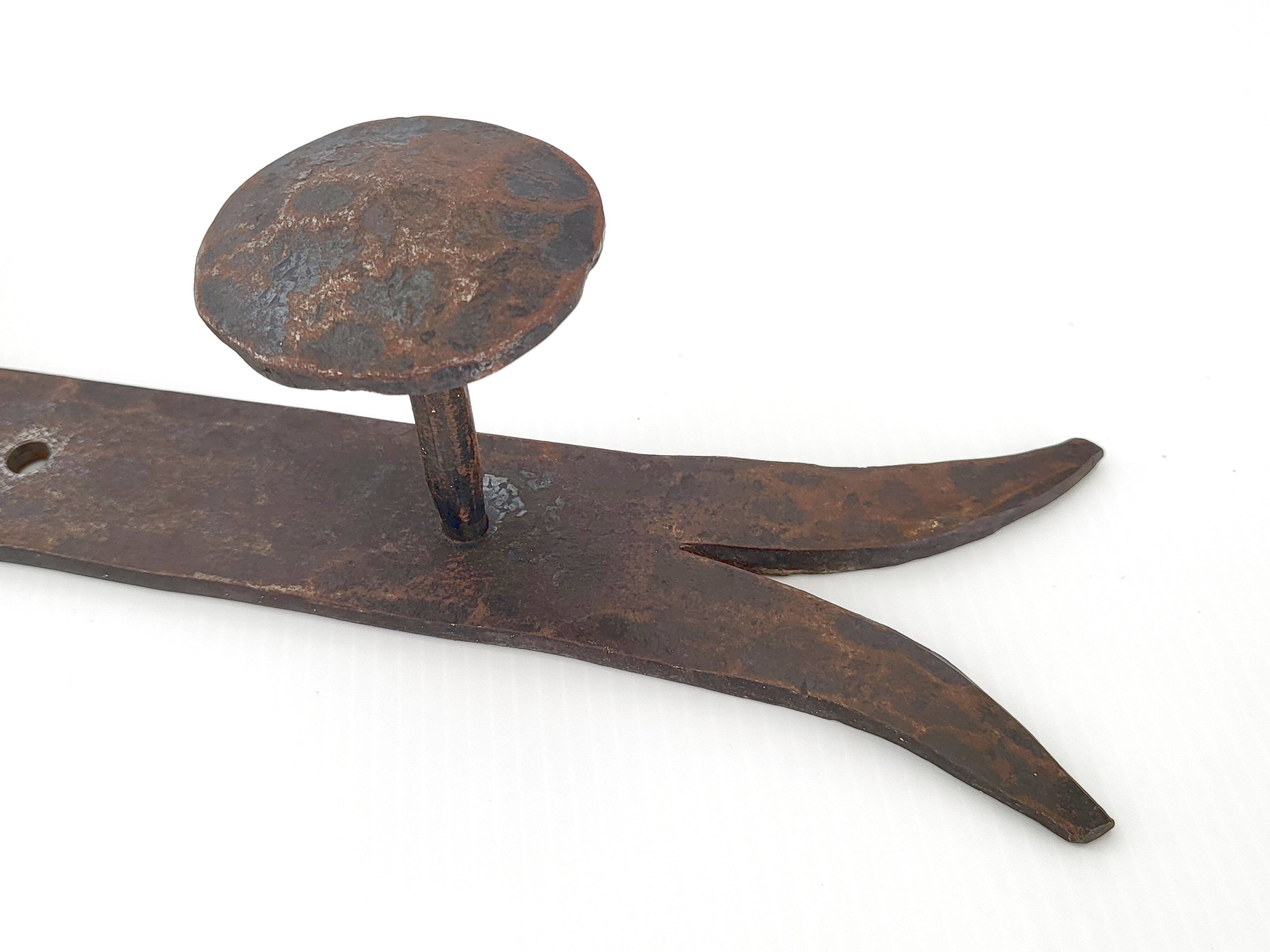 Vintage brutalist metal hook 1970