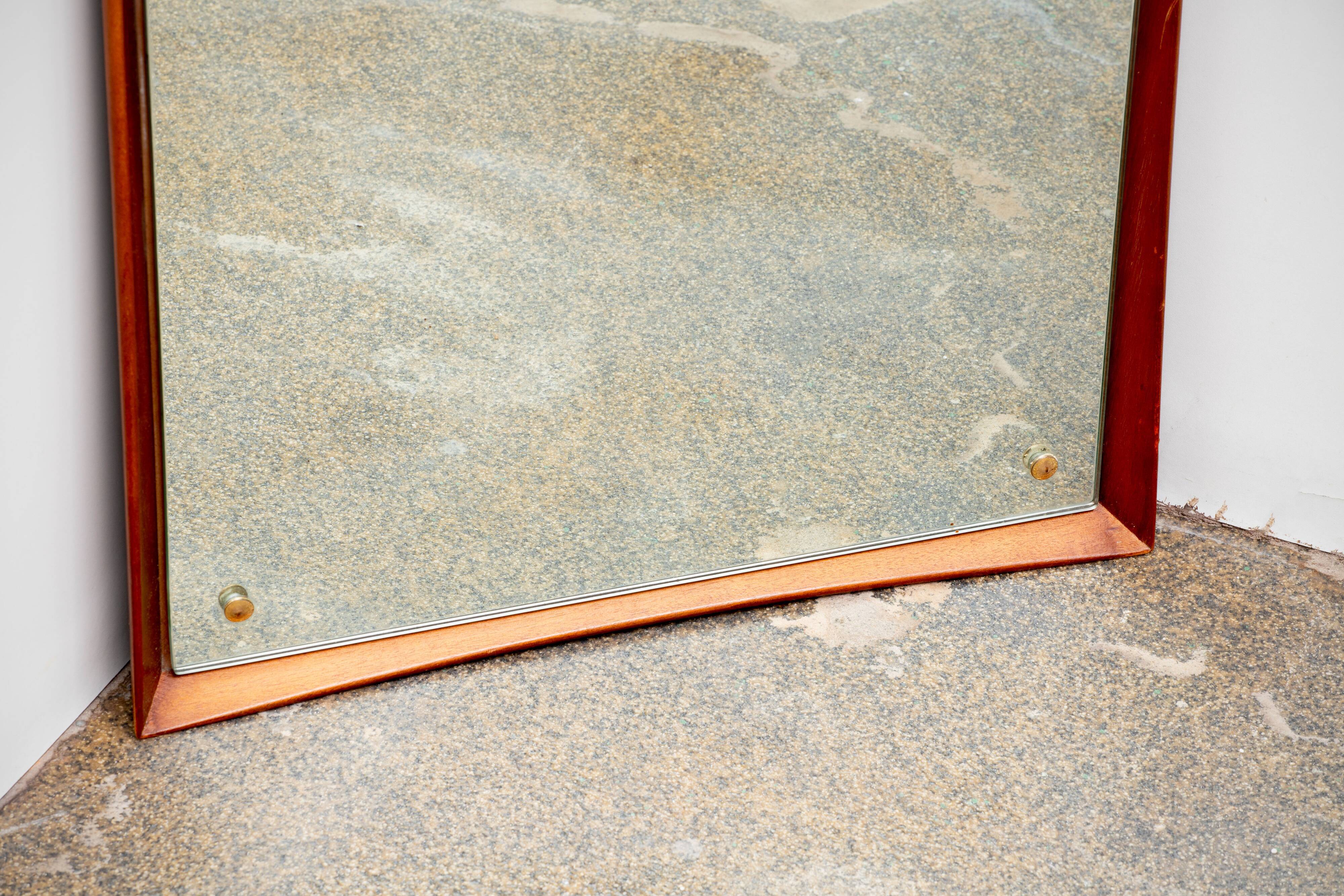 Vintage Scandinavian mirror in teak H 128 cm