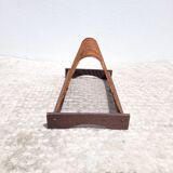 Vinyl holder in wood and fabric