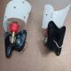 Pair of vintage wall lights Rockabilly 1950s brass, black and red Set of Two
