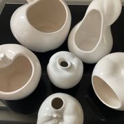 Set of 6 vintage ceramic fruit vases/cachepots