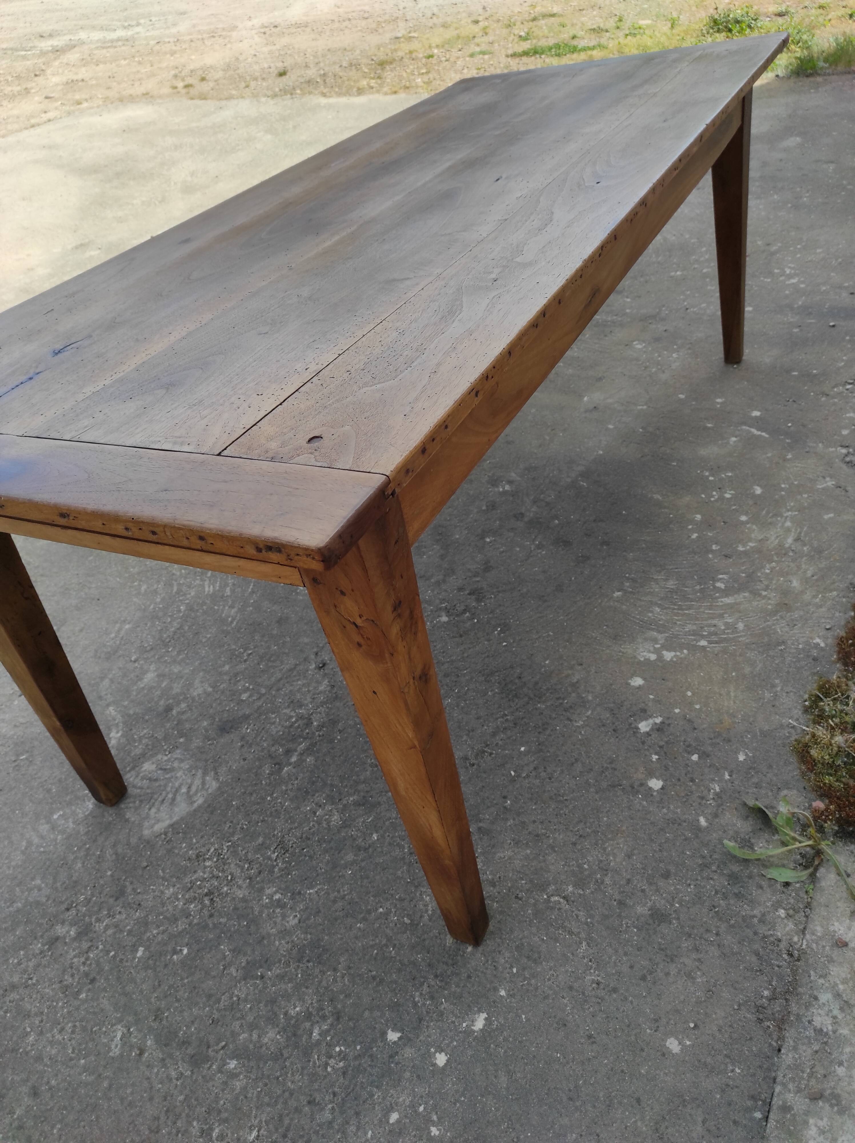 Farmhouse table in blond walnut 200 cm