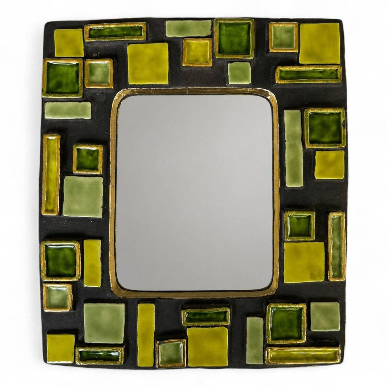 Mithé Espelt, miroir mural à cabochons géométriques