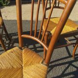 Series of 4 decked bistro chairs