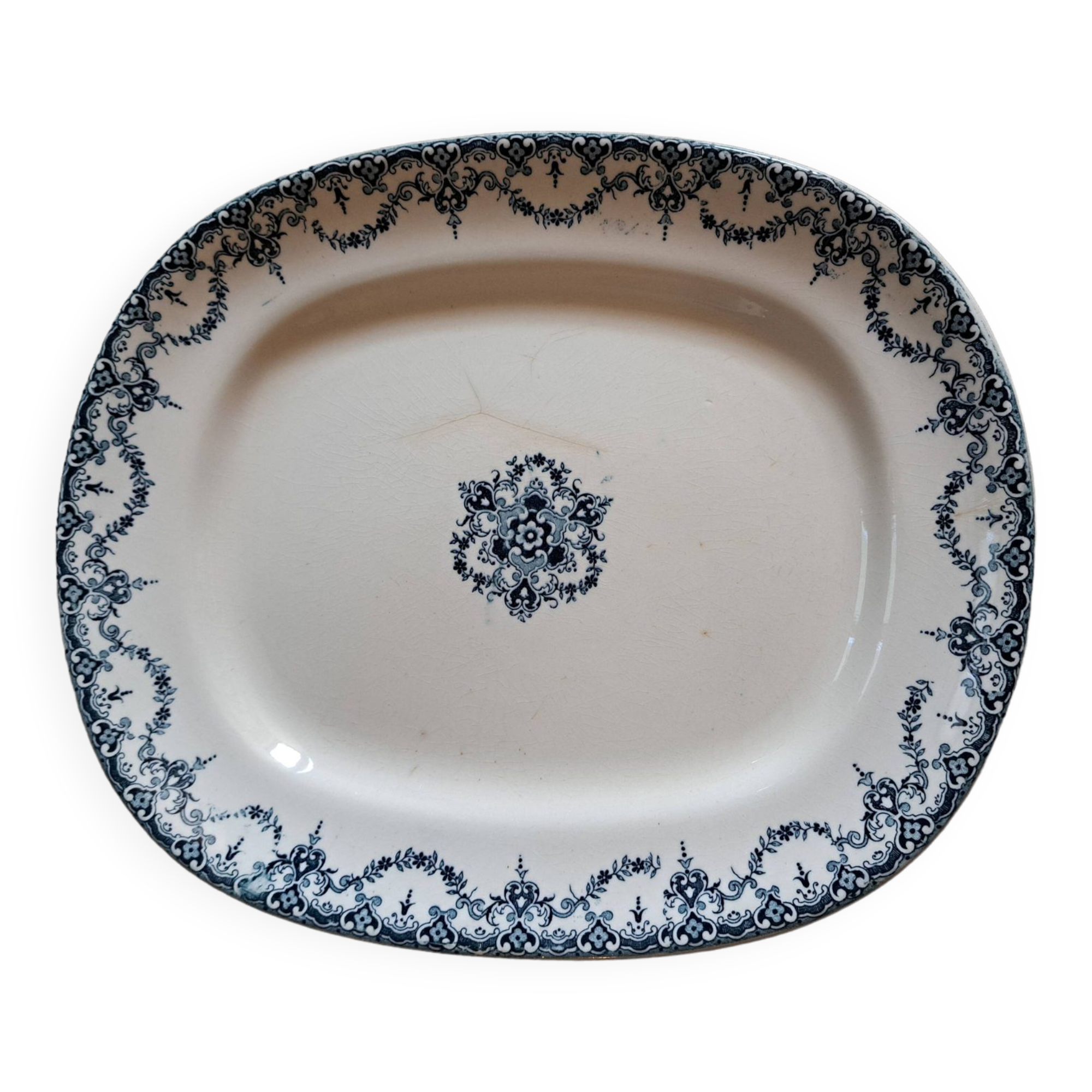 Rectangular iron earth dish French English Company