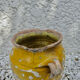 Old candied pot in yellow glazed terracotta XIX century