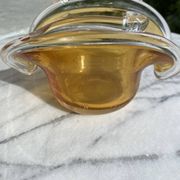 Vintage en Verre Bullé Ambré