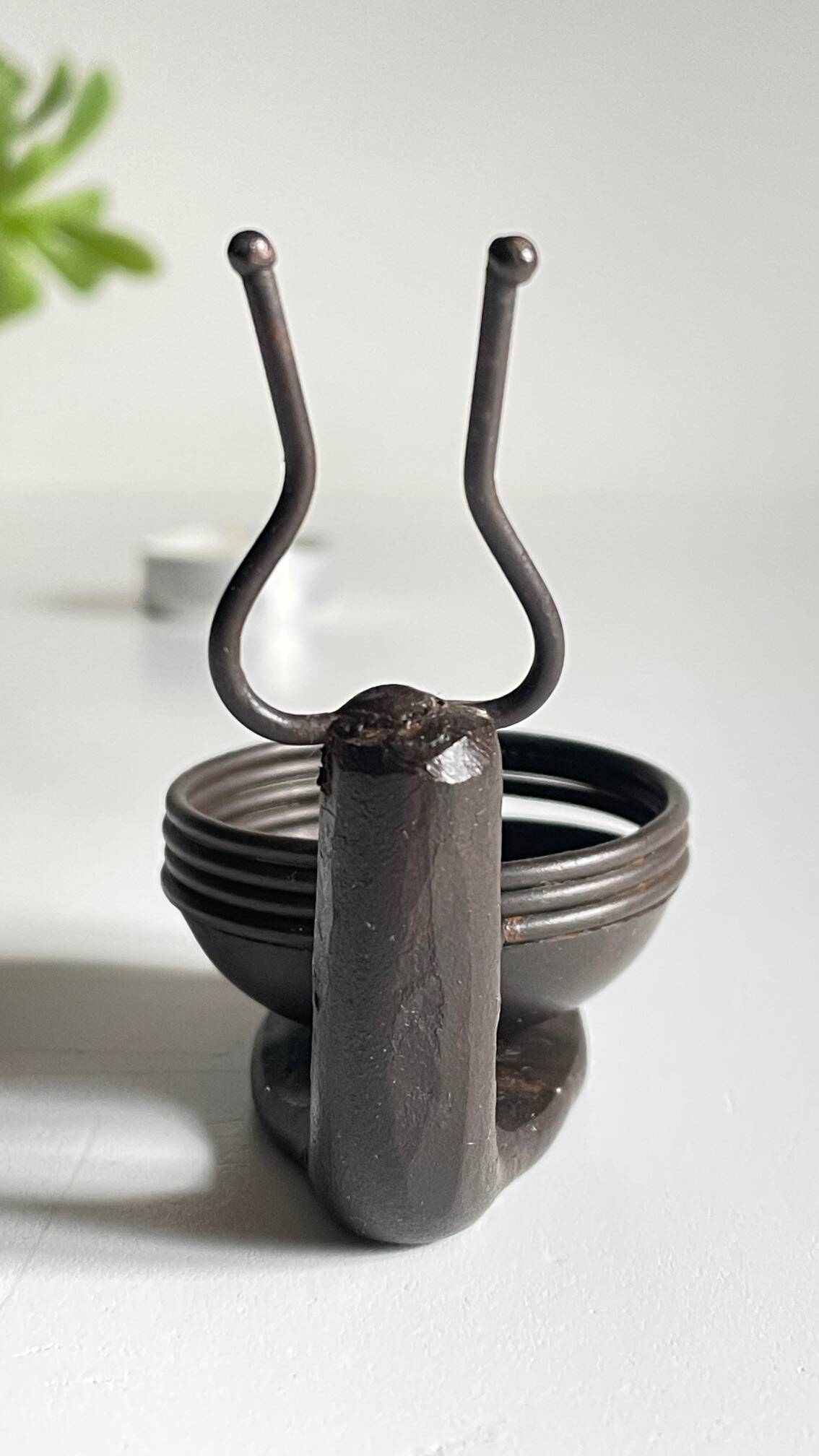 Brutalist vintage snail shape candle holder