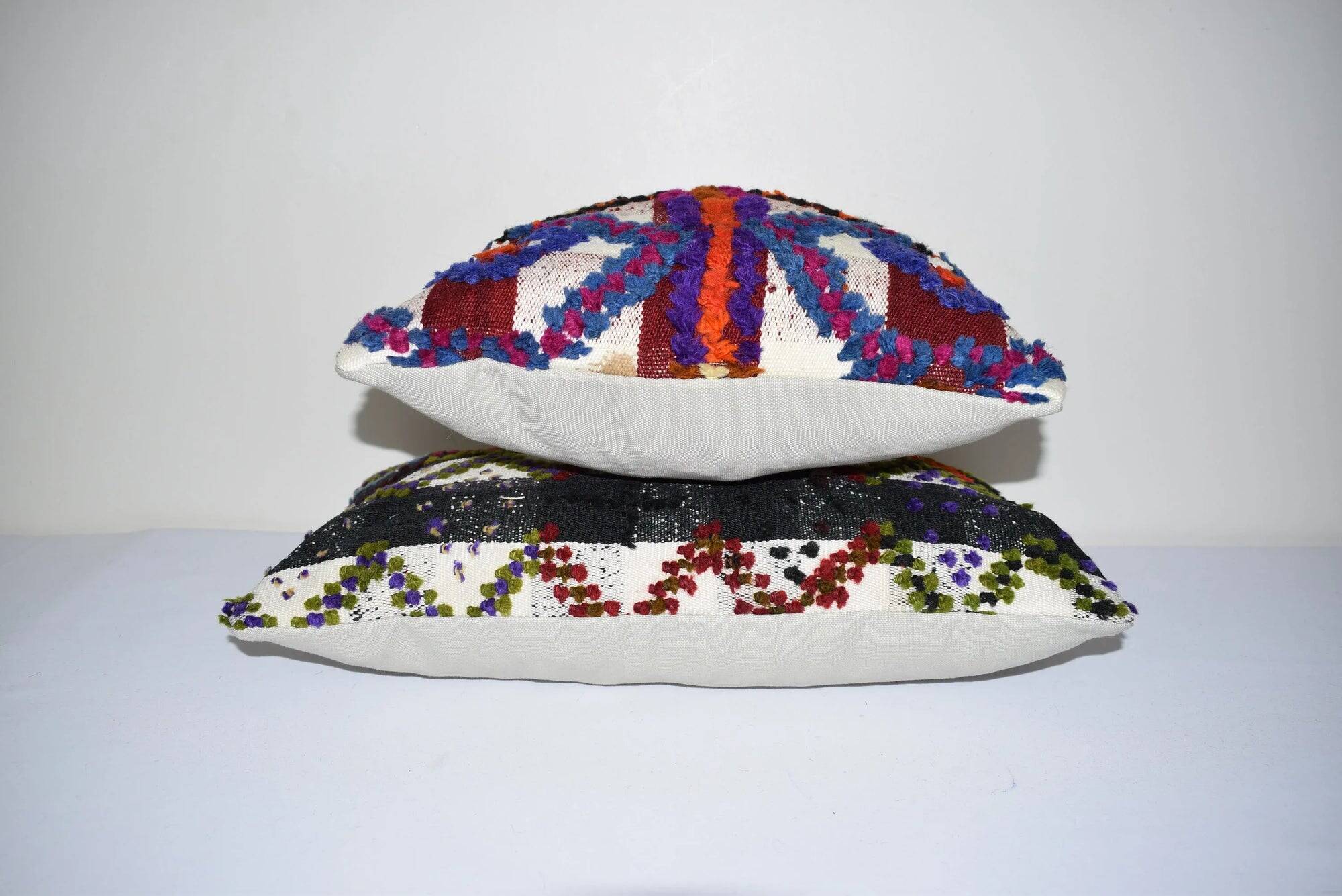 Set of 2 vintage kilim cushion covers 41x41 cm