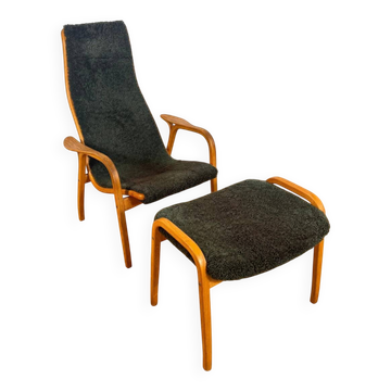 Lamino armchair in green by Yngve Ekström for Swedese, 1960