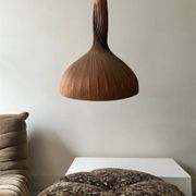 Scandinavian wooden pendant light by Hans-Agne Jakobsson, Suede design 1960