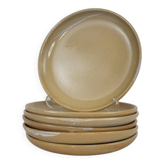 6 Puisaye stoneware plates