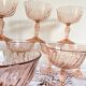 Set of 9 pink champagne coupe fruit coupe Rosaline Luminarc glasses