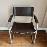 Metal and leather armchair, Marcel Breuer style.