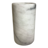 Vase rouleau en marbre gris blanc