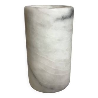 White gray marble roller vase