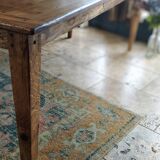 Solid oak farmhouse table with two-plank top