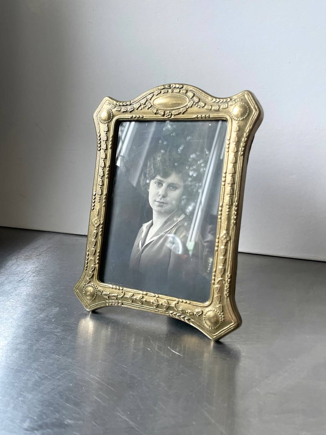 Antique metal frame  18 cm  x 13.5  cm