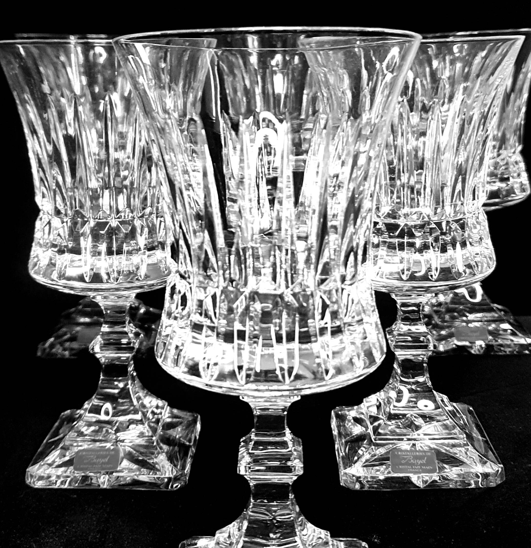 6 water glasses from the Cristallerie Royale de Champagne-Bayel.