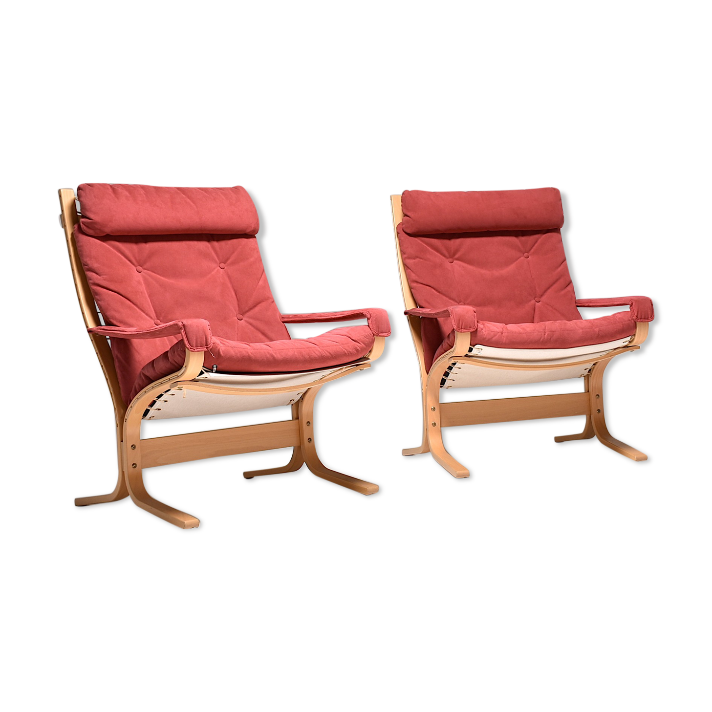 Pair of siesta Alcantara chairs by Ingmar Reilling for Westnofa