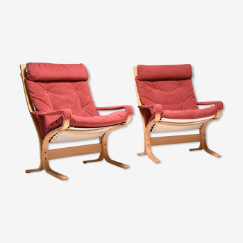 Pair of siesta Alcantara chairs by Ingmar Reilling for Westnofa