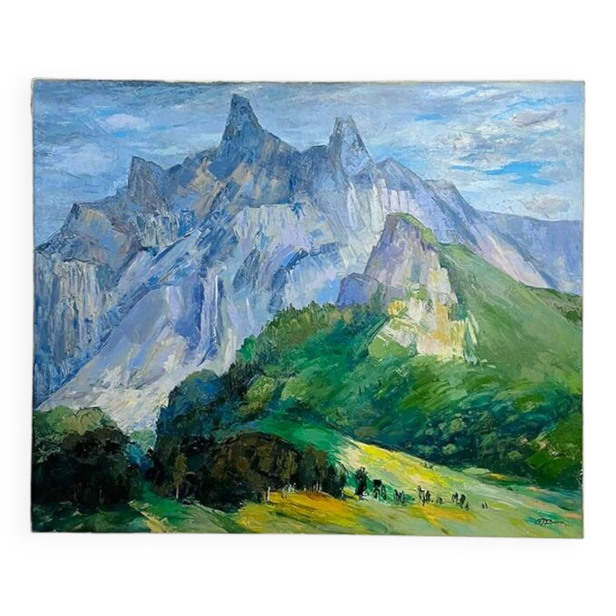 Tableau « Massif Alpin », Robert Barré, 1966, Huile sur toile