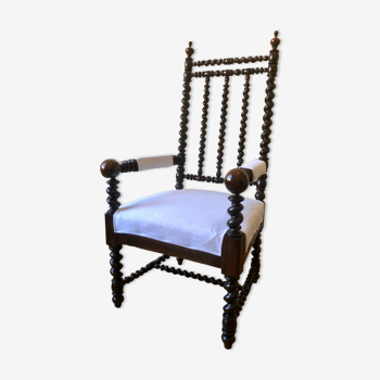 Louis XIII style high-back armchair