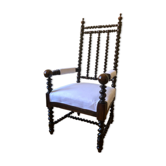 Louis XIII style high-back armchair