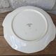 Plate with handles, ceramic serving dish with yellow border and floral decoration Sarreguemines