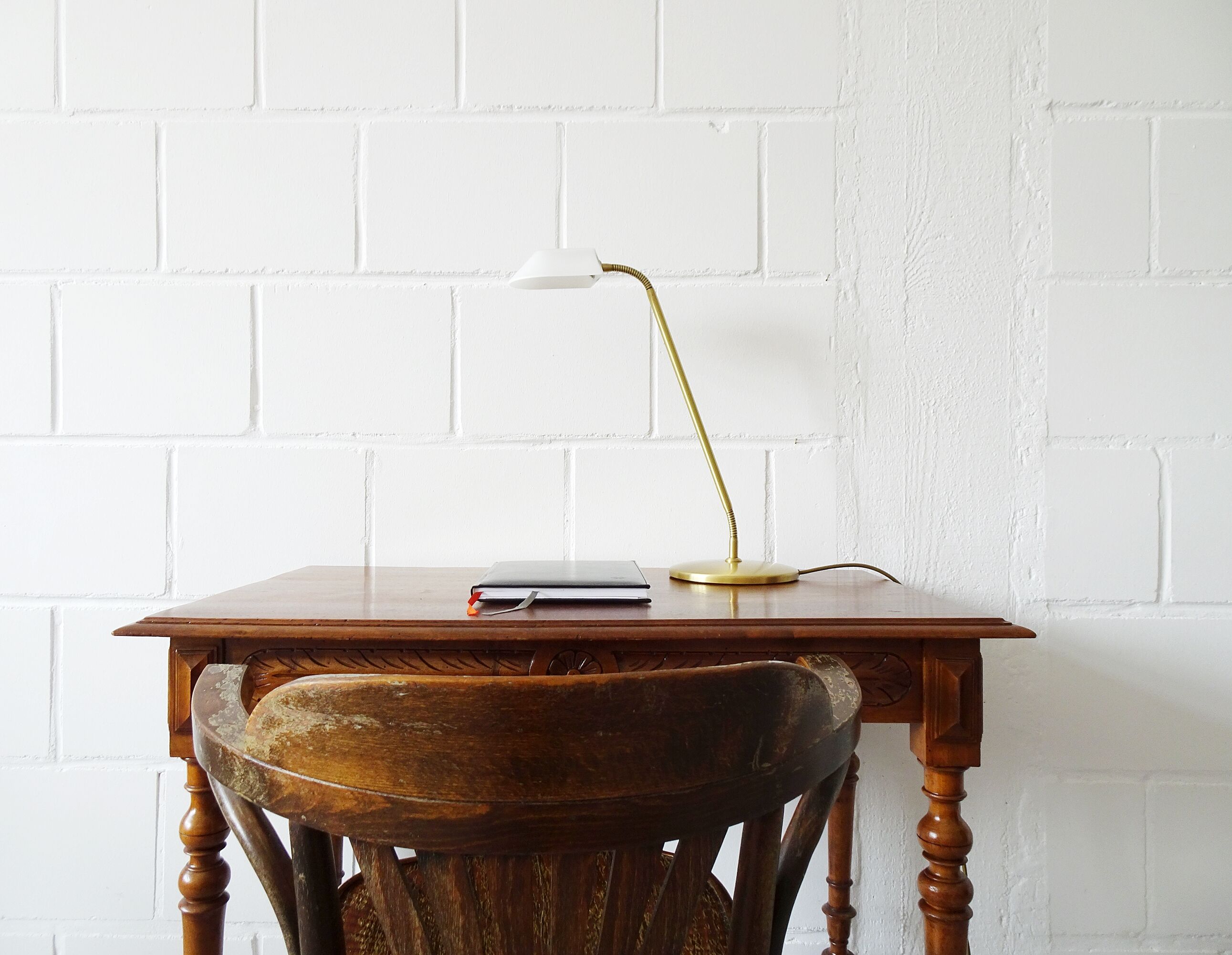 Table lamp by Bankamp Leuchten made of brass and frosted glass