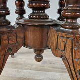 Coffee table in walnut with maple inlays and wheels