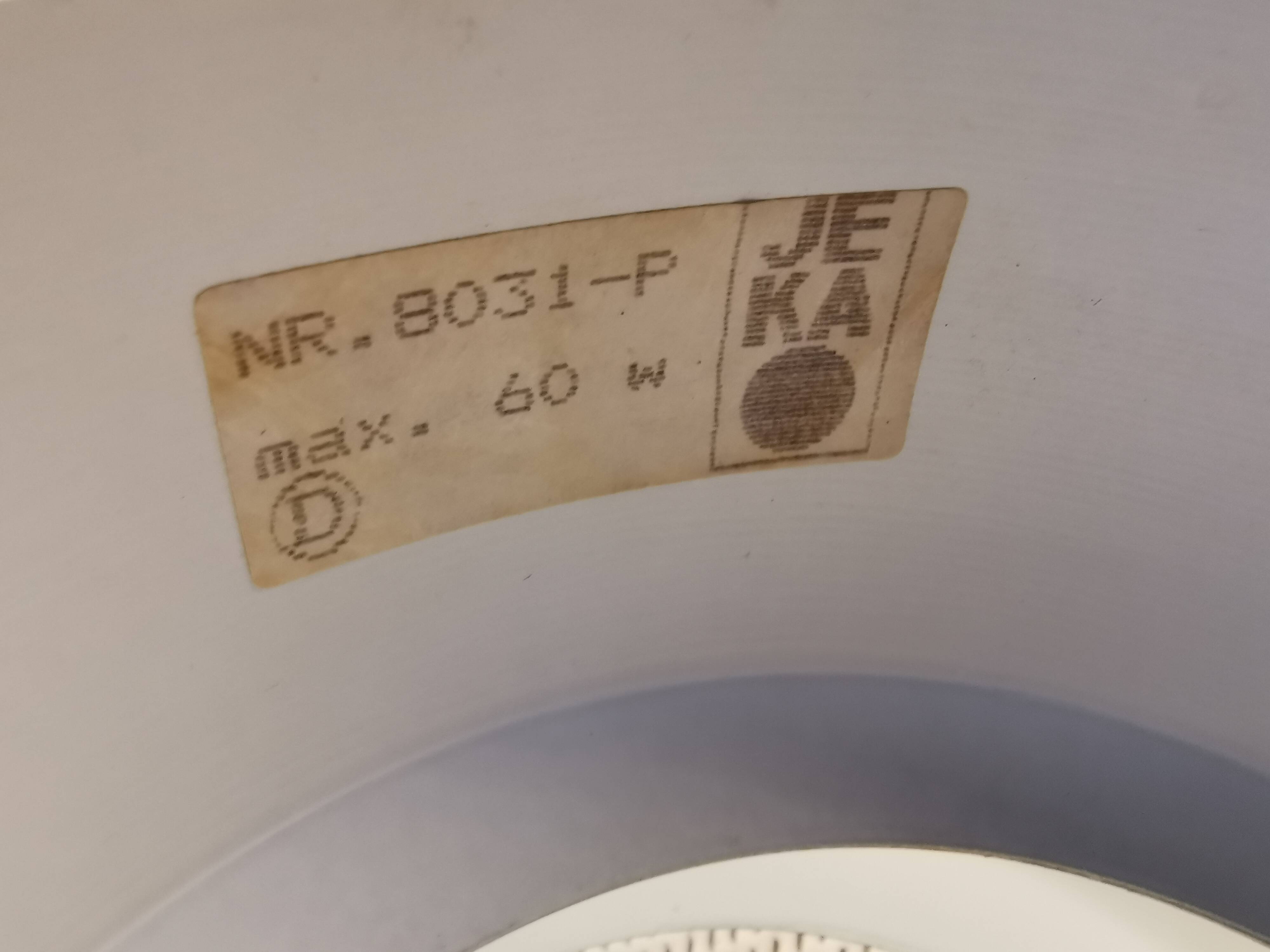 Jeka hanging lamp model 8031-P, in original white lacquer.