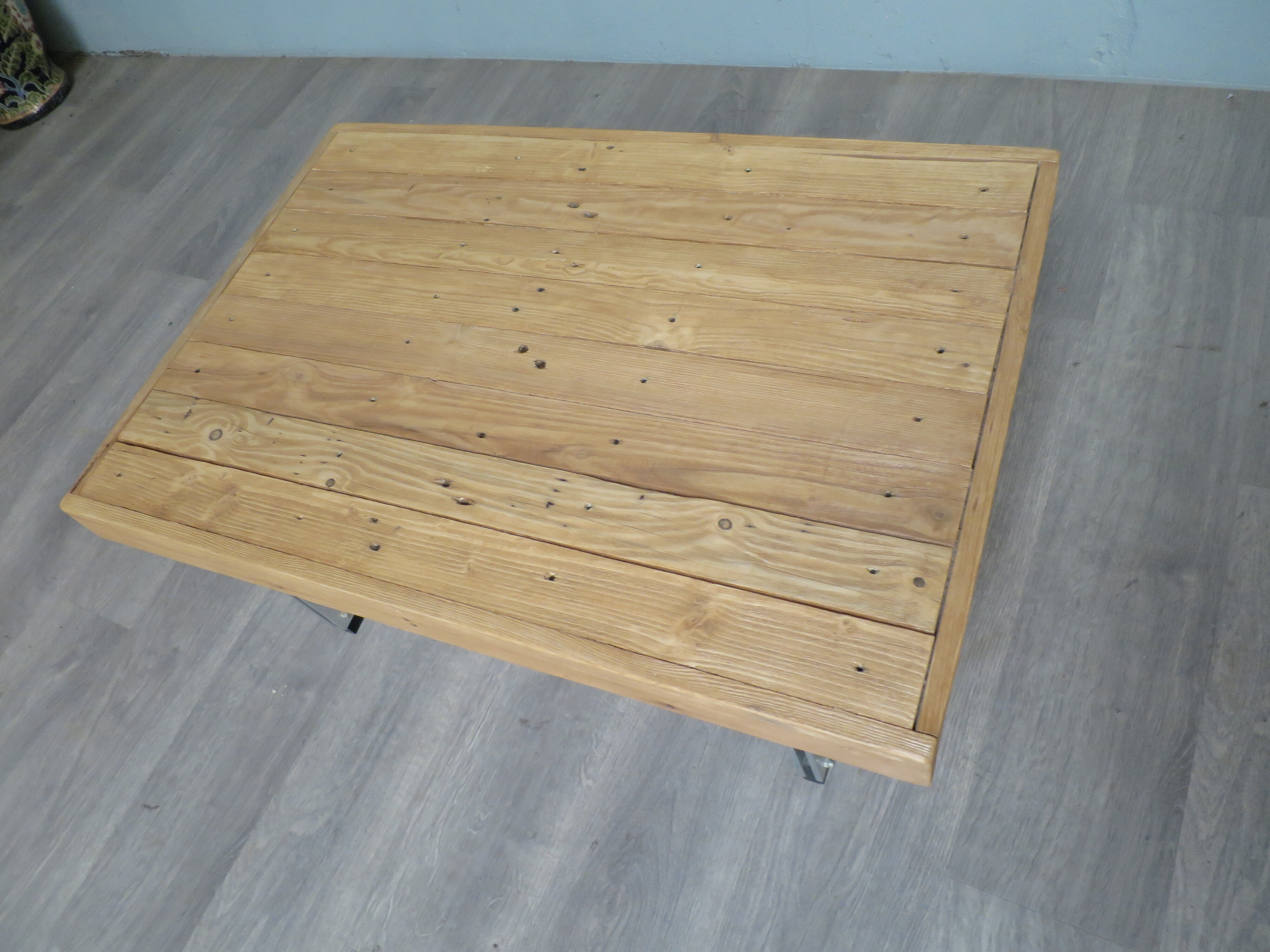 Coffee table top wood legs alu