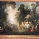 Old painting print on canvas + frame carved wood Gilded Vintage #2