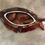 Plat à compartiment apéritif forme poisson en céramique de vallauris 37 cm